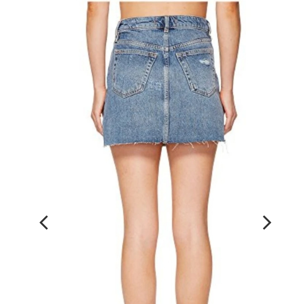 Free People Distressed Cut Off Mini Skirt Size 31 - Picture 4 of 11